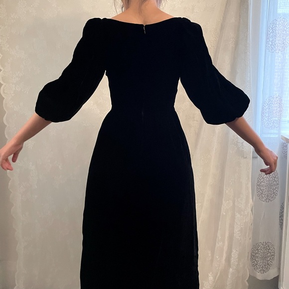 Black Velvet Gothic Maxi Dress - Picture 2 of 13